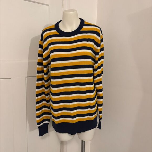 American Apparel size Small Nautical Bright Colorful 90s Style Striped Sweater - Picture 1 of 4